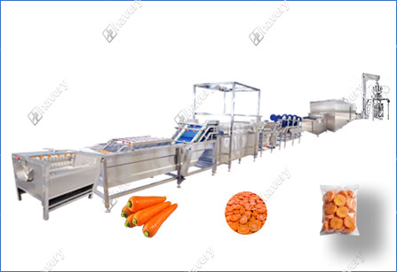 frozen carrot chips processing line